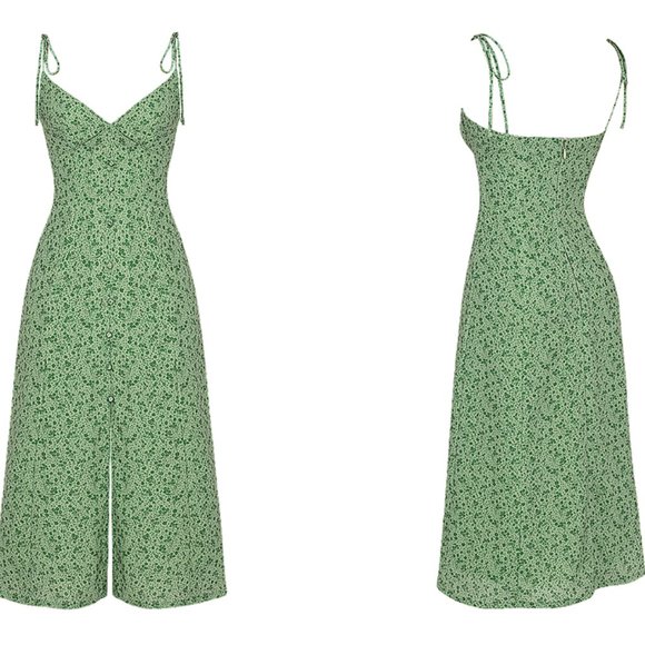 HOUSE OF CB 'Cornelia' Green Tonal Floral Midi Dress NWOT - Picture 6 of 11